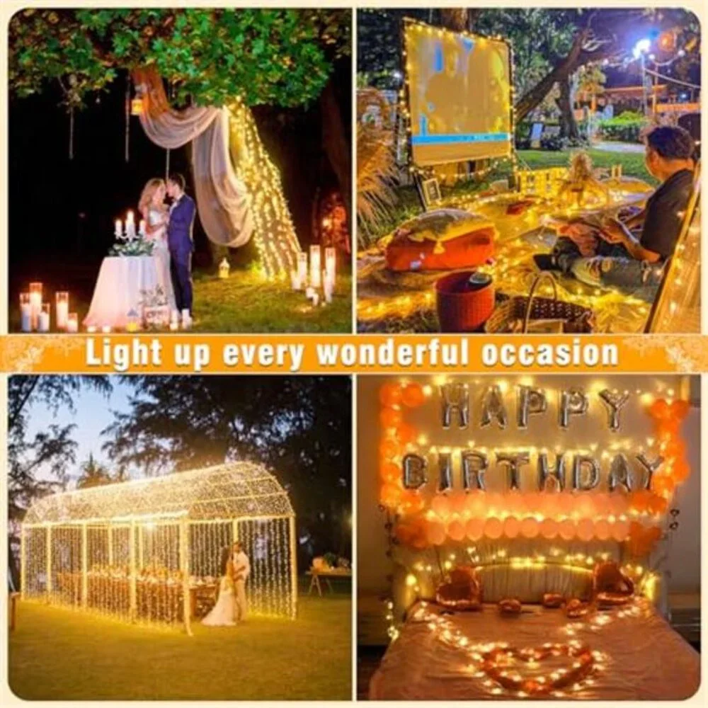 66FT 200 LED String Lights Outdoor Indoor Christmas Fairy Twinkle Warm White